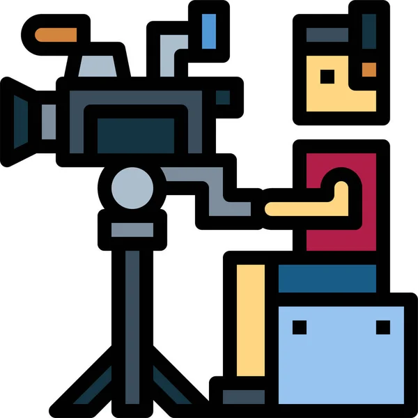 Camera Man News Icon — Stock Vector