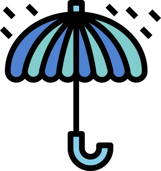 Protección Icono Paraguas Lluvia Categoría Tiempo — Vector de stock