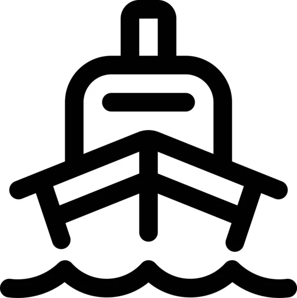 Námořní Doprava Loď Ikona Obrysu Stylu — Stockový vektor