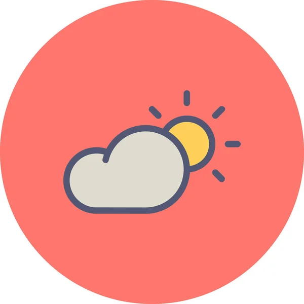 Nube Día Nublado Icono Estilo Contorno Lleno — Vector de stock