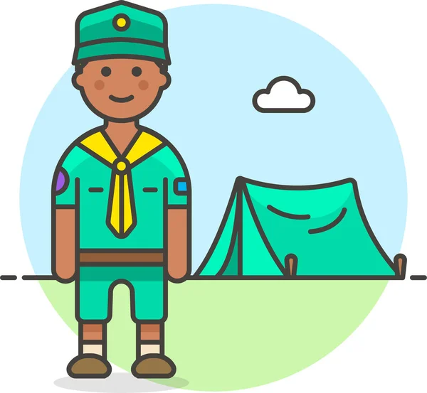 Campo Acampamento Scout Ícone — Vetor de Stock