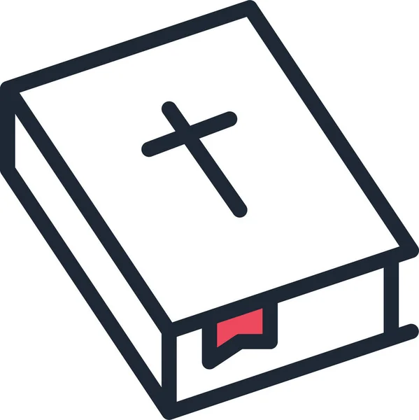 Bibel Kristendom Korsikon Fylld Kontur Stil — Stock vektor