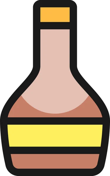 Icona Bottiglia Bevande Analcoliche Pieno Stile Contorno — Vettoriale Stock