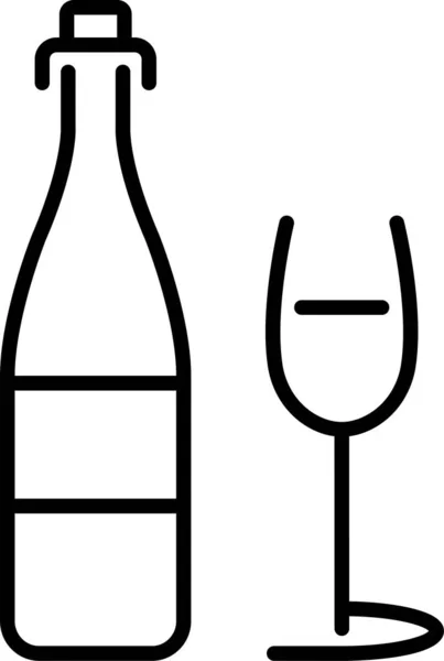 Alcohol Fles Glas Pictogram — Stockvector