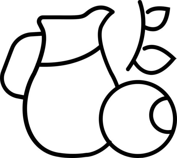 Icône Cocktail Myrtilles Baies — Image vectorielle