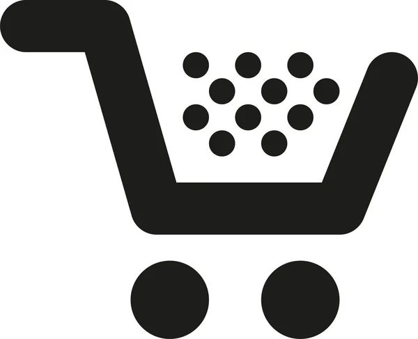 ショッピングカートソリッドスタイルのソリッドアイコン — ストックベクタ