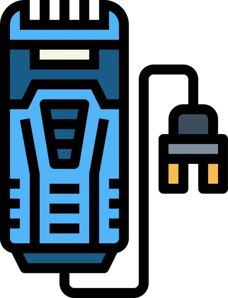 Barbería Icono Afeitar Eléctrica Estilo Contorno Lleno — Vector de stock