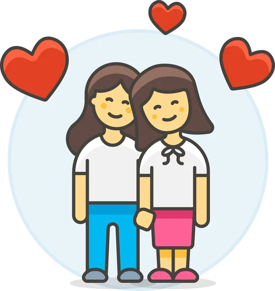 Pareja Mano Feliz Icono — Archivo Imágenes Vectoriales