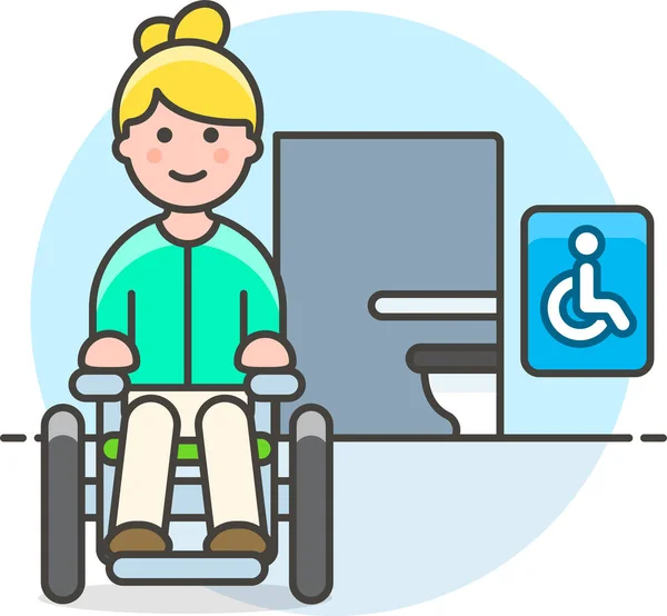 Icône Handicap Aide Accessible Dans Style Contour Rempli — Image vectorielle