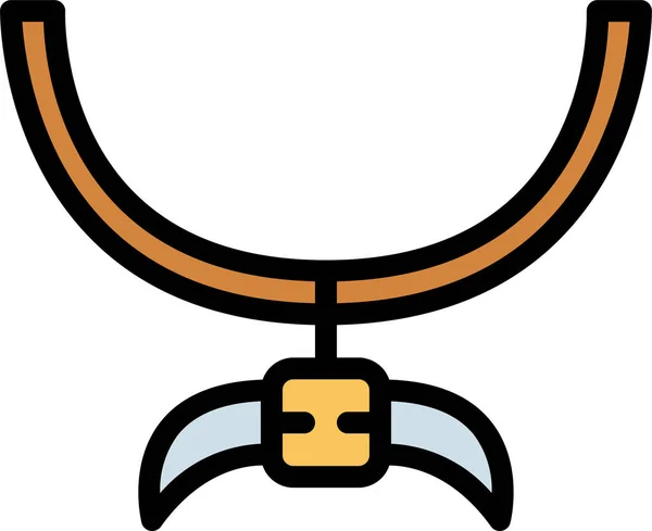 Accessoires Halskette Anhänger Symbol Gefülltem Outline Stil — Stockvektor