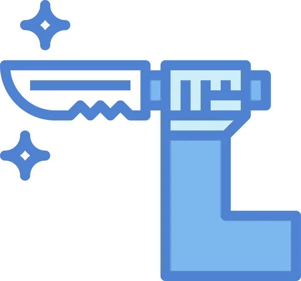 Cuchillo Ataque Icono Severo Estilo Contorno Lleno — Vector de stock