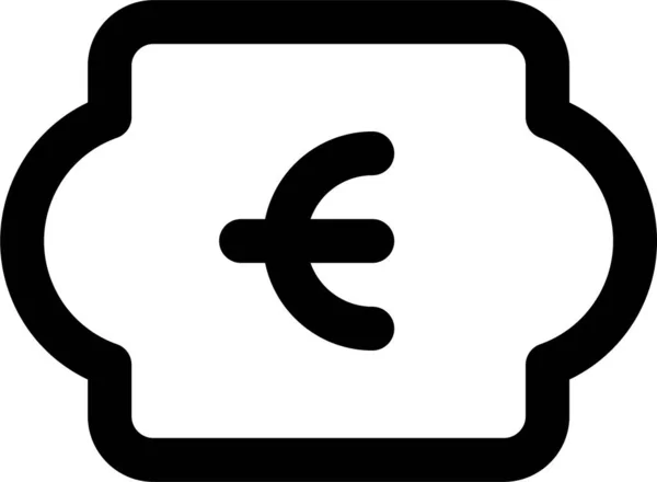 Ikona Banknotu Euro Zarysie — Wektor stockowy