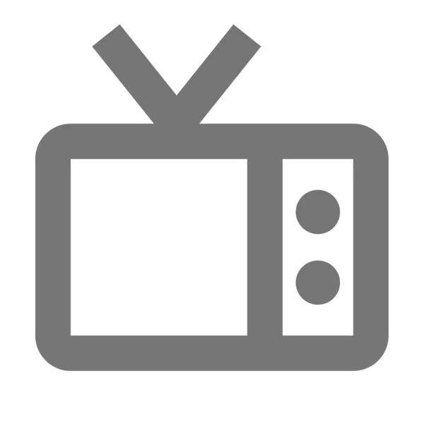 Икона Телевизионной Антенны Стиле Абрис — стоковый вектор