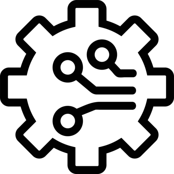 Automatisering Contour Fabrieksicoon — Stockvector