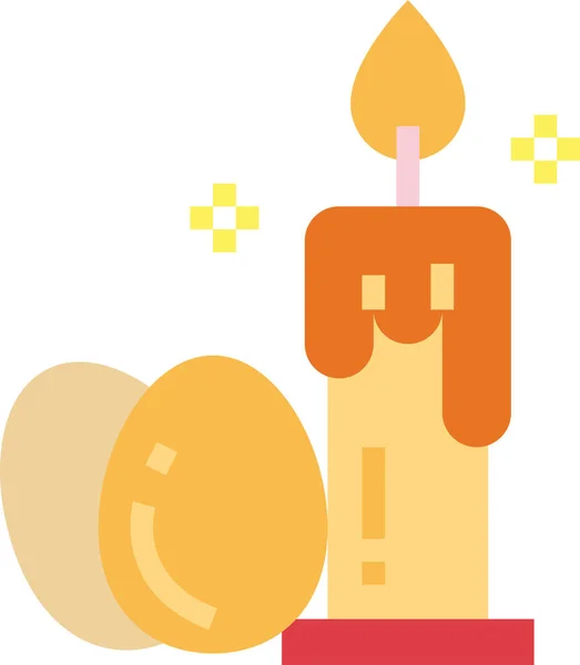 Κερί Αυγά Φωτιά Εικονίδιο Επίπεδο Στυλ — Διανυσματικό Αρχείο
