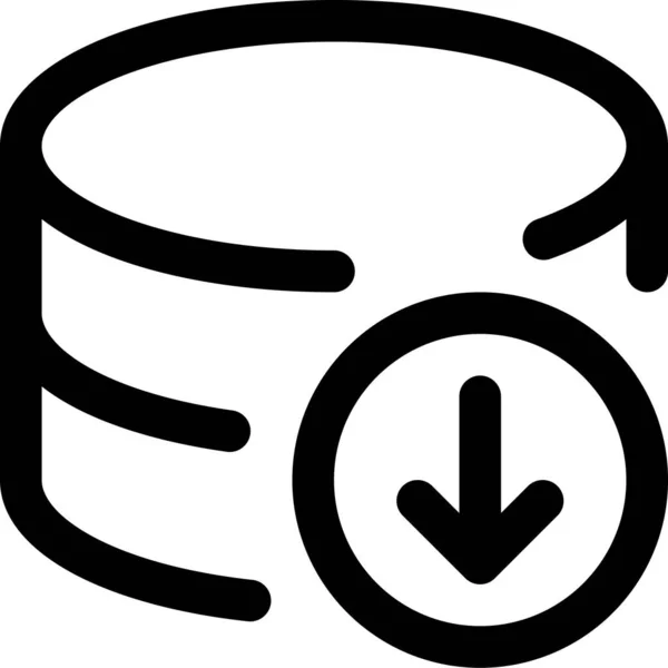 Ikona Šipky Pro Stažení Databáze Stylu Osnovy — Stockový vektor