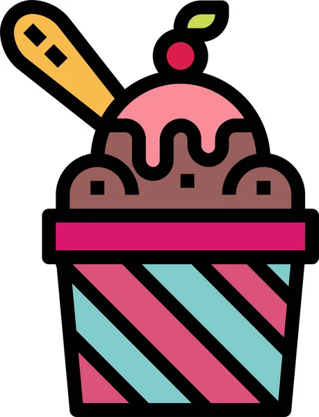Dessert Eis Ikone Der Kategorie Lebensmittel Getränke — Stockvektor