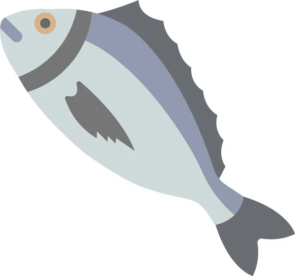 Fish Food River Icon Flat Style — Stock Vector
