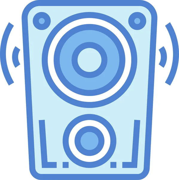 Icono Del Altavoz Musical Audio Estilo Contorno Lleno — Vector de stock