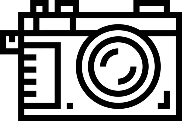 Camera Digitale Foto Pictogram Omtrek Stijl — Stockvector