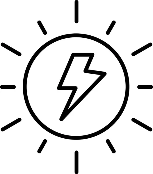 Energía Carga Icono Solar Estilo Esquema — Vector de stock