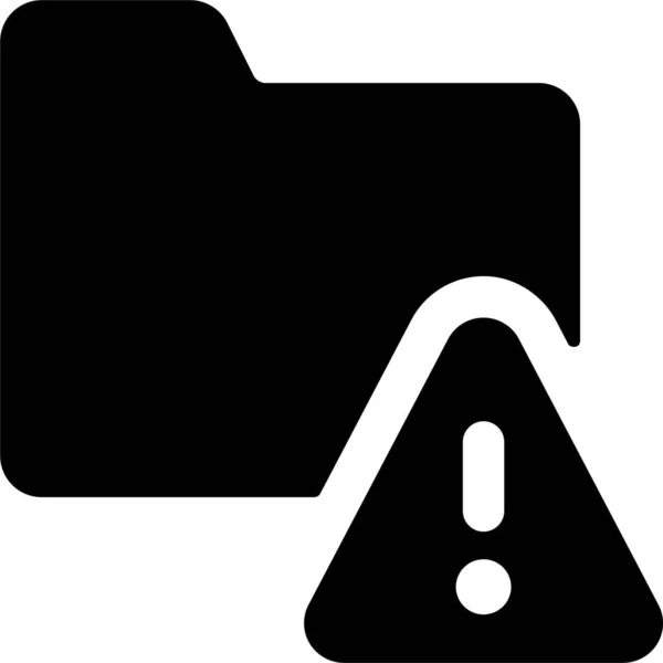 Icono Alerta Alerta Carpeta Estilo Sólido — Vector de stock