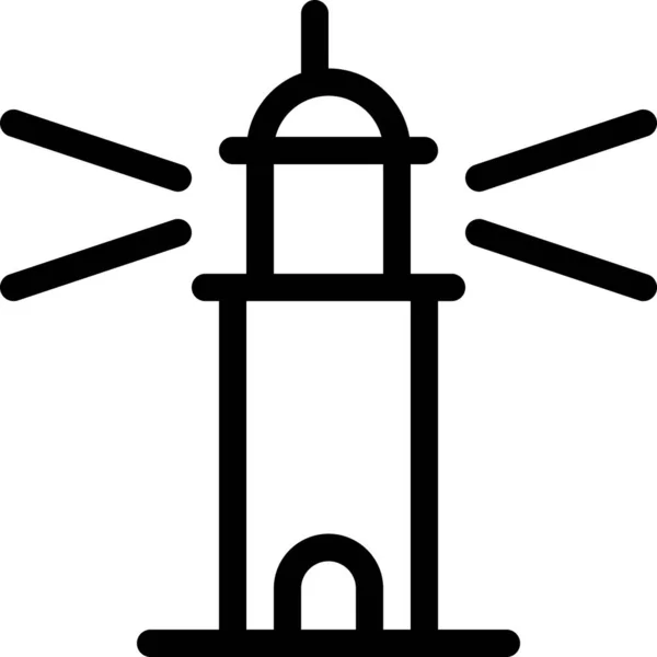Значок Маяка Узбережжі Озера Контурному Стилі — стоковий вектор