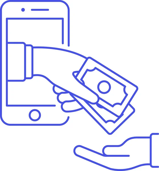 Ícone Mão Digital Dinheiro Categoria Compras Comércio Eletrônico — Vetor de Stock