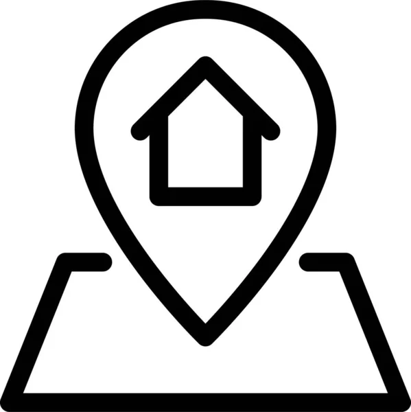 Home House Location Icon Outline Style — Stock Vector