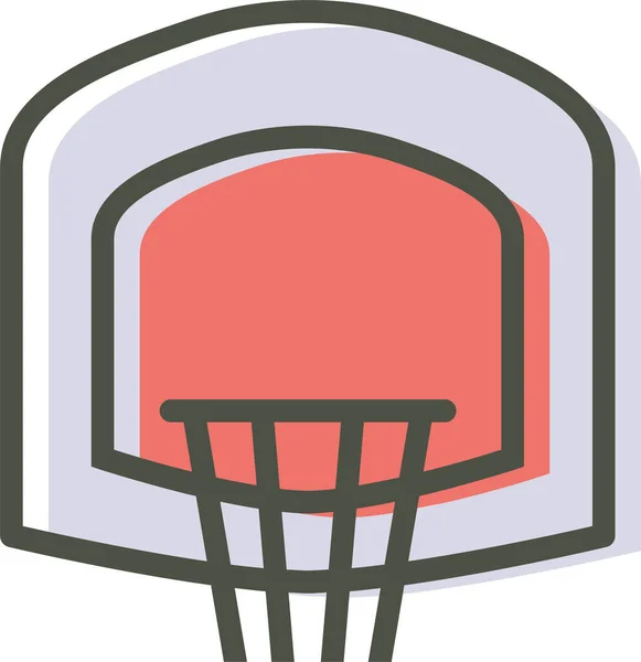 Basket Basketbal Spel Pictogram Gevulde Outline Stijl — Stockvector