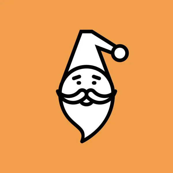 Кришка Бороди Різдвяна Ікона Контурному Стилі — стоковий вектор