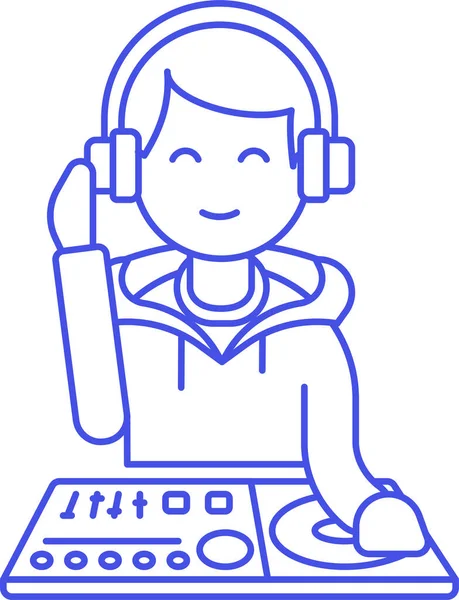 Controlador Auriculares Icono Estilo Contorno — Vector de stock