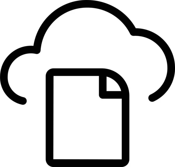 Icona Del File Documento Cloud Stile Contorno — Vettoriale Stock