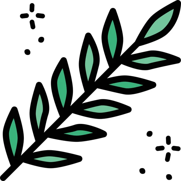 Icône Flore Acacia Easter Dans Style Contour Rempli — Image vectorielle