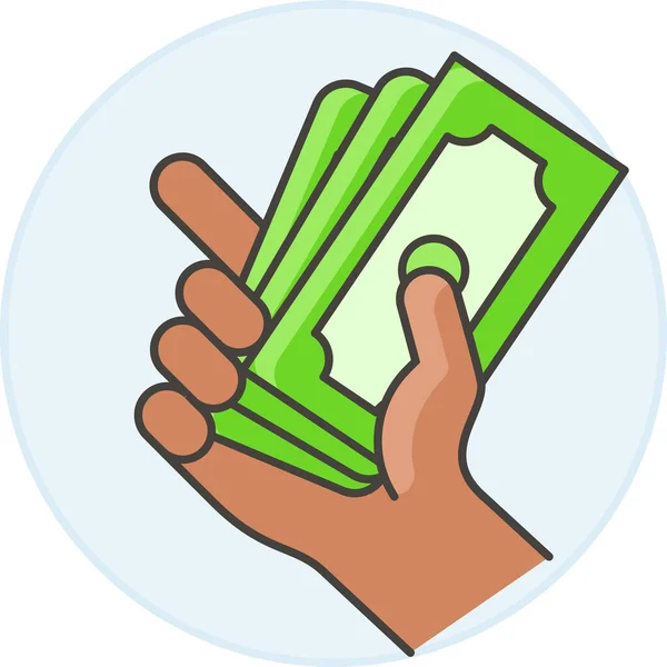 Ready Hand Dollars Icon Business Management Category — Stock Vector