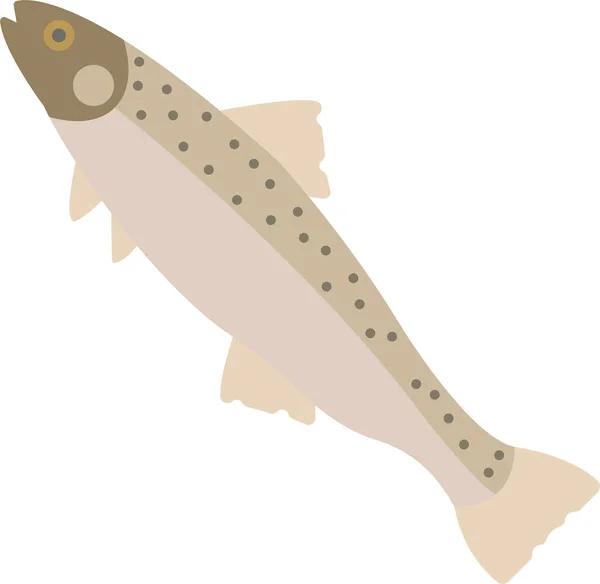 Animal Pescado Alimento Icono Estilo Plano — Vector de stock