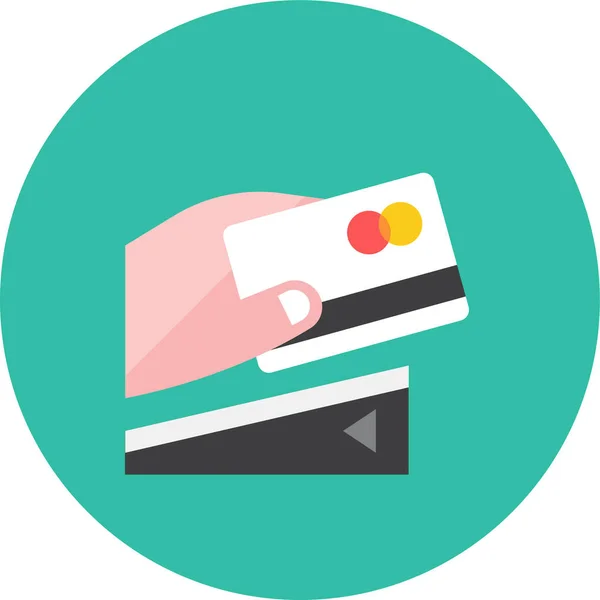 Ikona Kreditní Karty Plochém Stylu — Stockový vektor