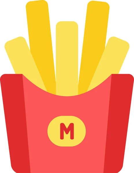 French Fries Flat Icon Flat Style — Stock Vector