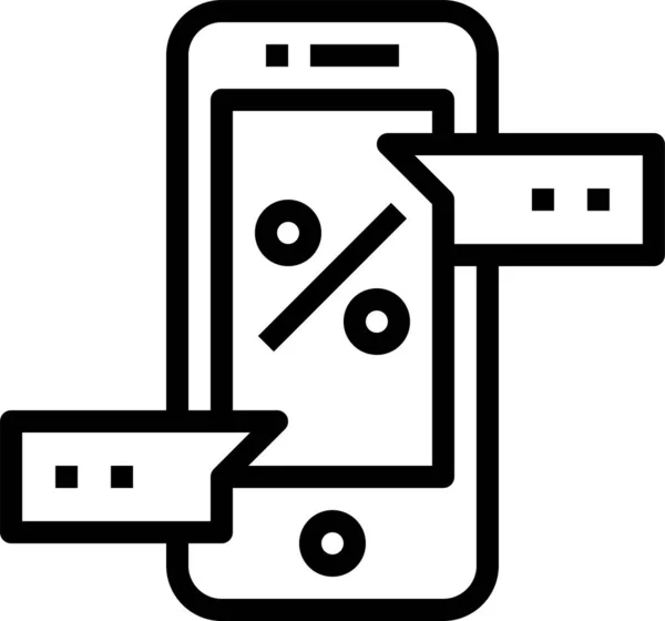 Icono Del Teléfono Conexión Aplicación Estilo Esquema — Vector de stock