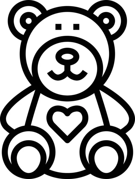 动物熊童年形象的轮廓风格 — 图库矢量图片