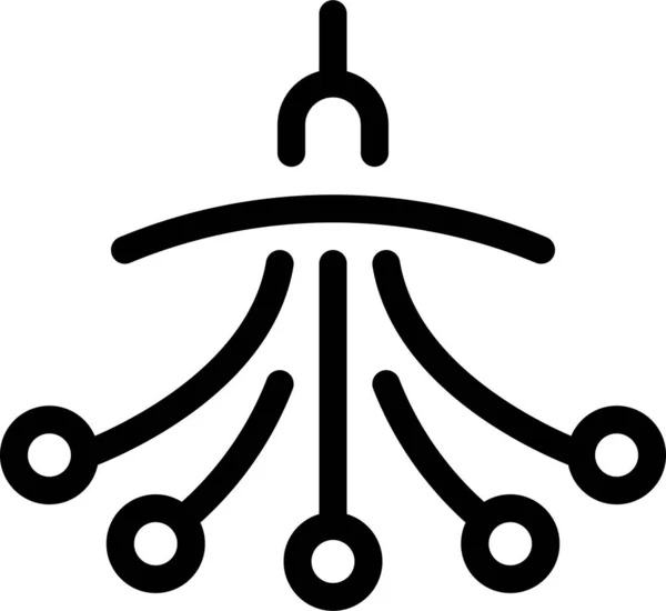 Значок Стельової Люстри Лампи Стилі Контур — стоковий вектор