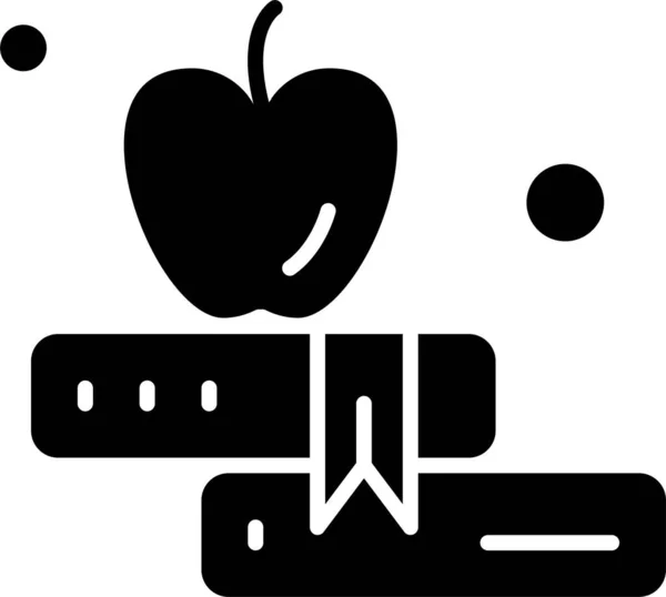 Ikona Edukacji Książki Jabłkowej Kategorii Edukacja Nauka — Wektor stockowy