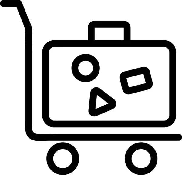 包包公文包业务图标的轮廓风格 — 图库矢量图片