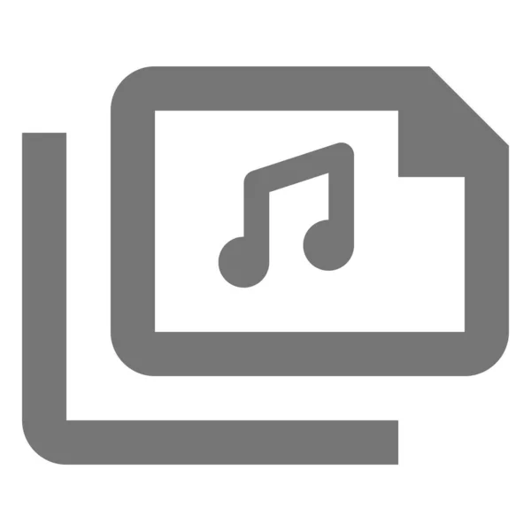 Audio Archivos Icono Música Estilo Esquema — Vector de stock