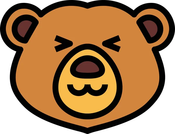 Ведмідь Значок Дикої Природи Ссавця Заповненому Стилі — стоковий вектор