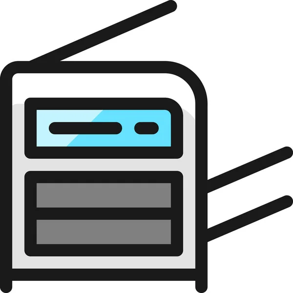 Hoekkantoor Plat Pictogram Gevulde Outline Stijl — Stockvector