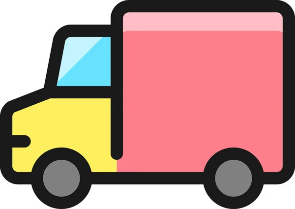 Delivery Truck Filled Outline Icon Filled Outline Style — Stock Vector