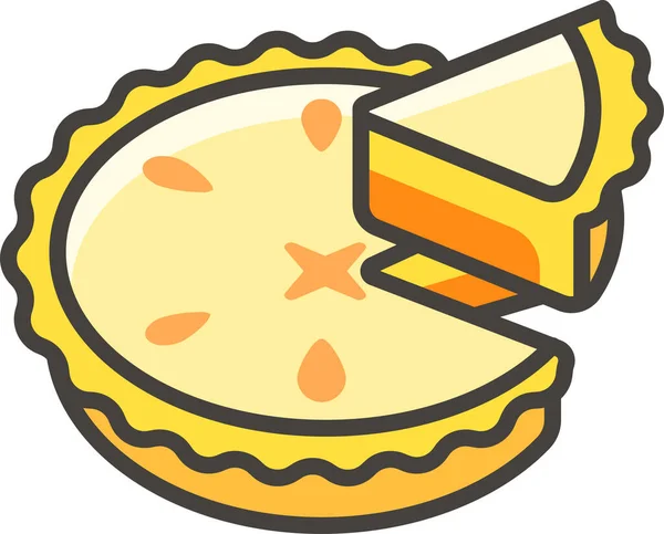 Пирог Заполненный Очертания Пищевые Напитки Значок Стиле Заполненной Очертания — стоковый вектор