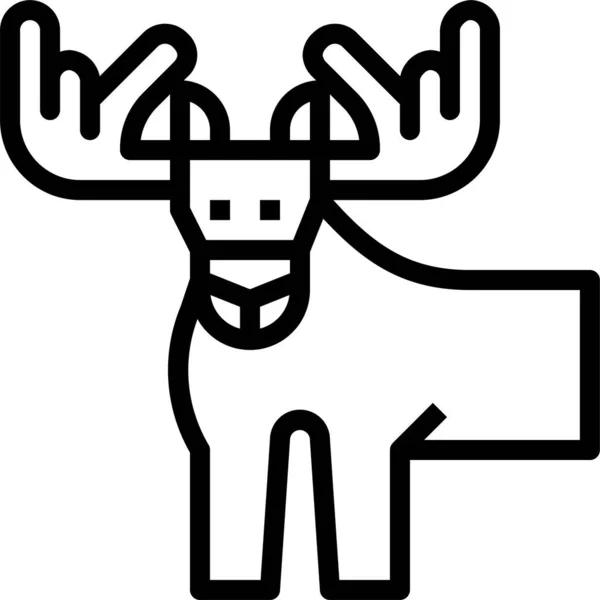 Animal Cerf Mammifère Icône — Image vectorielle