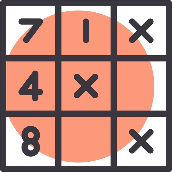 Juego Matemáticas Icono Del Rompecabezas Estilo Esquema — Vector de stock